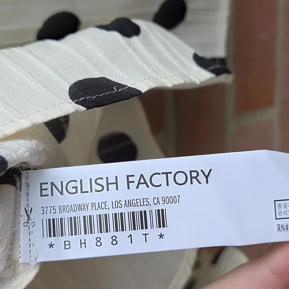 English Factory Polka Dot Smock Neck Blouse And Just Like That Charlotte York - Picture 6 of 7